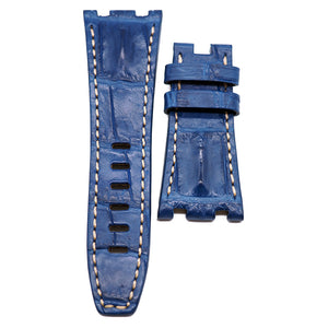 28mm Egyptian Blue Alligator Leather Watch Strap For Audemars Piguet Royal Oak Offshore