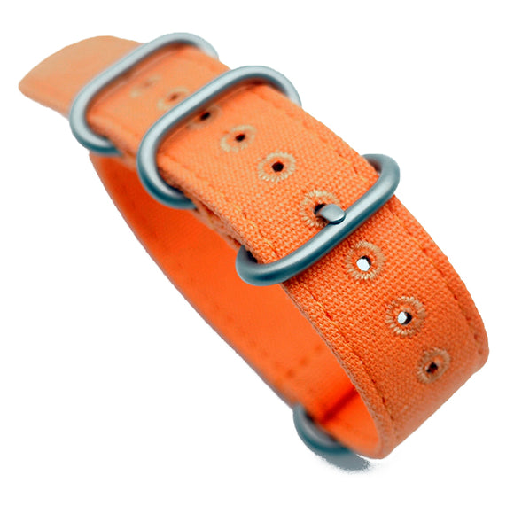 20mm, 22mm Military Style Orange Canvas Watch Strap