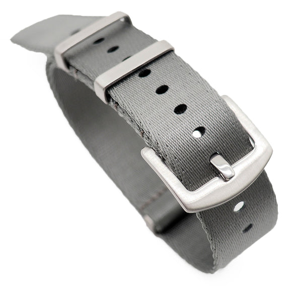 20mm, 22mm Nato Style Gray Seat Belt Nylon Watch Strap