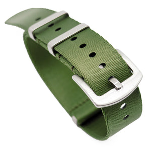 20mm, 22mm Nato Style Army Green Seat Belt Nylon Watch Strap