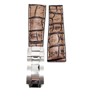 20mm Tortilla Brown Alligator Leather Watch Strap For Rolex