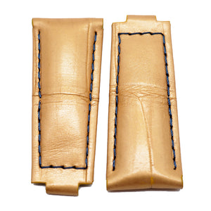 20mm Golden Yellow Alligator Leather Watch Strap For Rolex