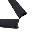 20mm Curved End Black Calf Leather Watch Strap For Rolex, White Stitching