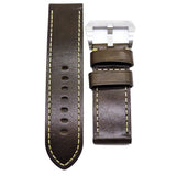 26mm Calf Leather Watch Strap, Dark Brown / Mocha Brown / Black / Iron Gray