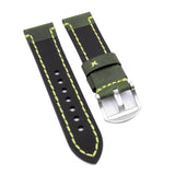 23mm Hunter Green Calf Leather Watch Strap, Wide Stitching