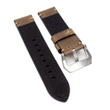 20mm, 22mm, 24mm Classic Style Peanut Brown Horween Calf Leather Watch Strap