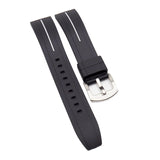 20mm Straight End Rubber Watch Strap, Quick Release Spring Bars, 4 Line Colors