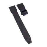 22mm Pilot Style Space Blue Calf Leather Watch Strap For IWC, Rivet Lug, Semi Square Tail