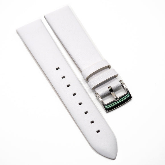 14mm, 16mm White Calf Leather Watch Strap, No Stitching-Revival Strap