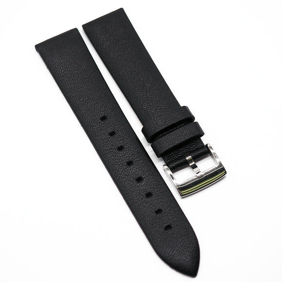 18mm Calf Leather Watch Strap, Gray / White / Black