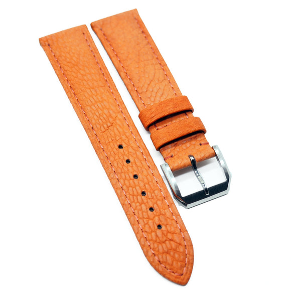 20mm Tiger Orange Ostrich Leather Watch Strap