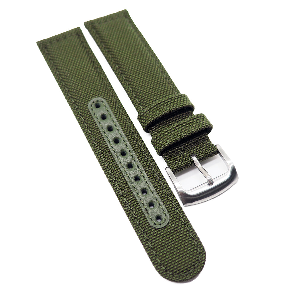 21mm, 22mm Army Green Nylon Watch Strap For Seiko