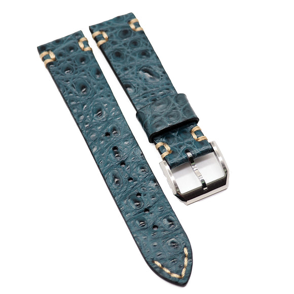 20mm Vintage Style Turkish Blue Alligator Leather Watch Strap