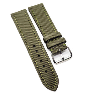 22mm Army Green Nylon Watch Strap For Breitling