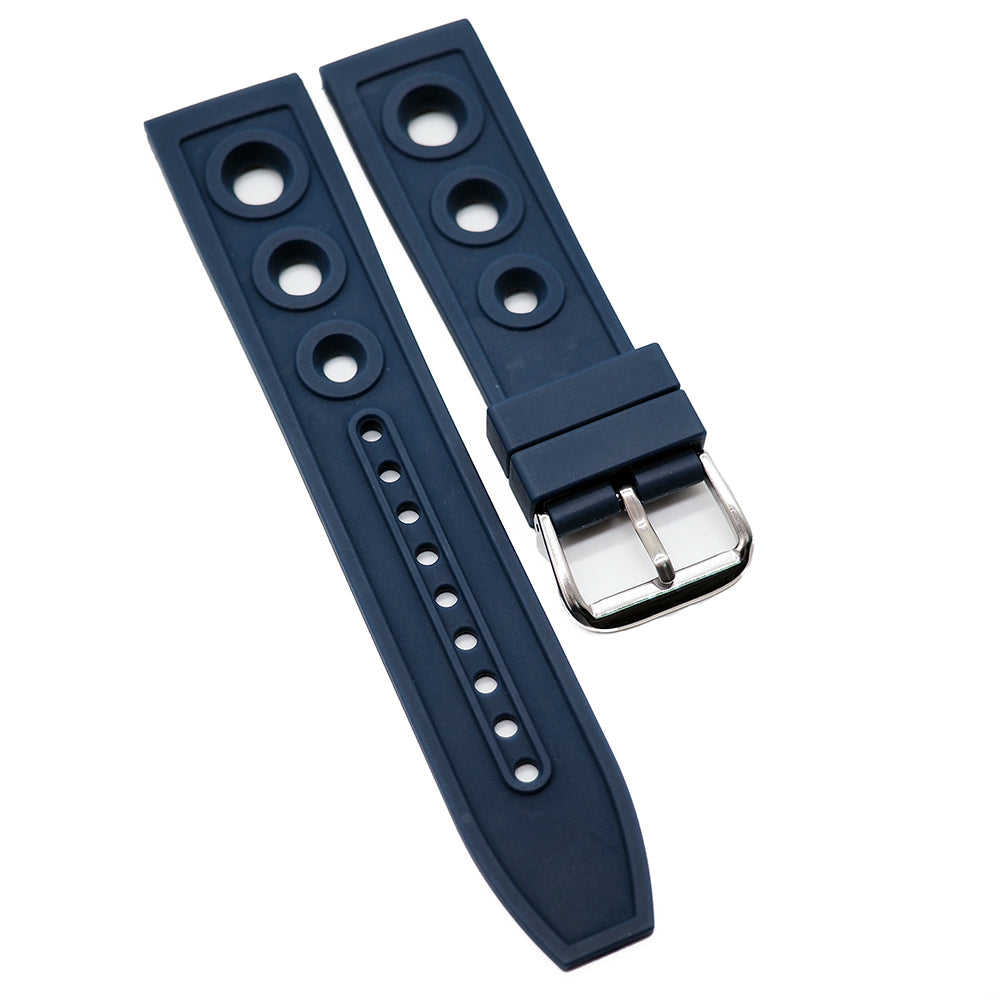 22mm, 24mm Racing Style Rubber Watch Strap For Breitling, Black