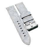 24mm Marble Pattern Calf Leather Watch Strap, 5 Colors