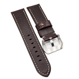 24mm, 26mm Brown Alligator Embossed Calf Leather Watch Strap For Panerai-Revival Strap