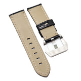 22mm Waxed Alligator Leather White Stitching Watch Strap For Panerai, Fern Green / Russet Brown / Black